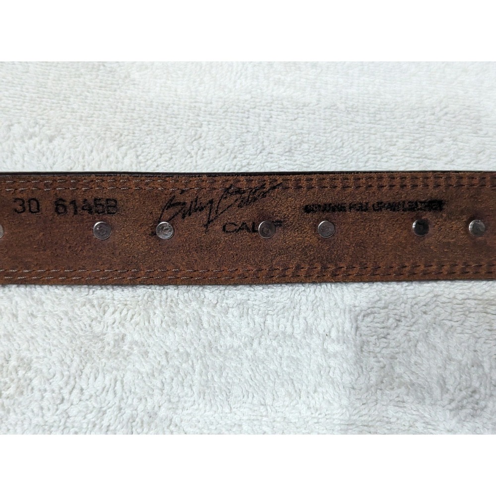 Vintage Billy Belts California Western Leather Belt Silver Conchos Size 30 USA - Picture 14 of 16